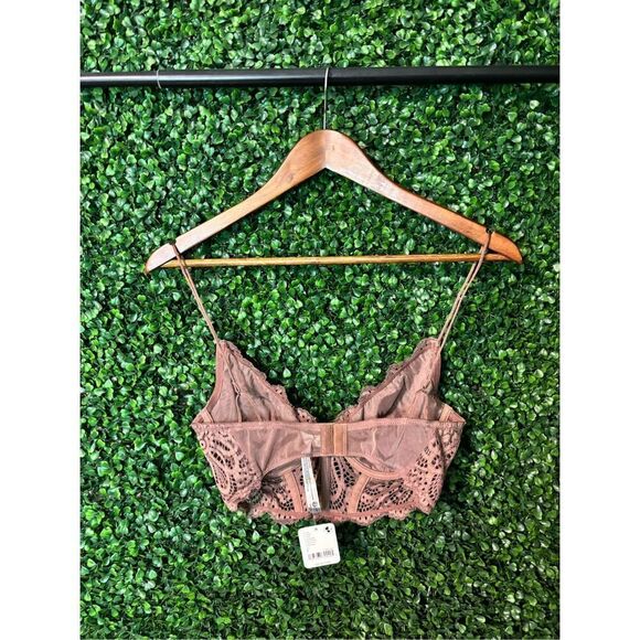 Free People Brown Lace Bralette Sz Small NWT - Picture 3 of 4